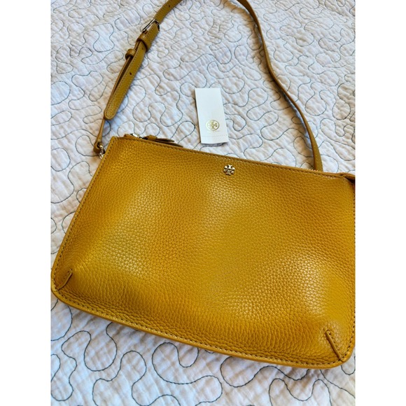 Tory Burch pebbled leather crossbody bag mustard yellow - Picture 2 of 10